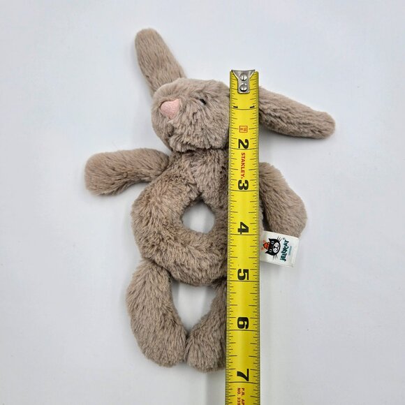 Jellycat Bashful Bunny Rabbit Plush Rattle Ring Grabber Lovey Baby Toy Read - Picture 8 of 9